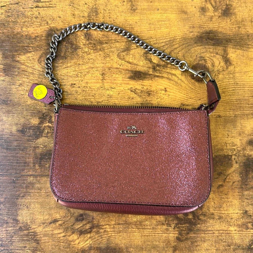 Burgundy Sparkle Coach purse